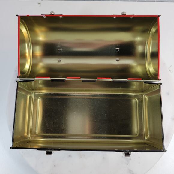 NASCAR Dale Earnhardt Jr Lunch Box  9"x6.5" Red 2004 No.8 Metal Dome Handle - Picture 6 of 16